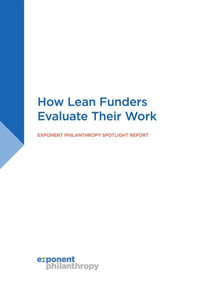 How Lean Funders Evaluate Their Work Cover