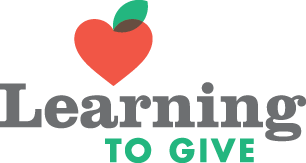 Learning to Give logo with a heart that looks like an apple
